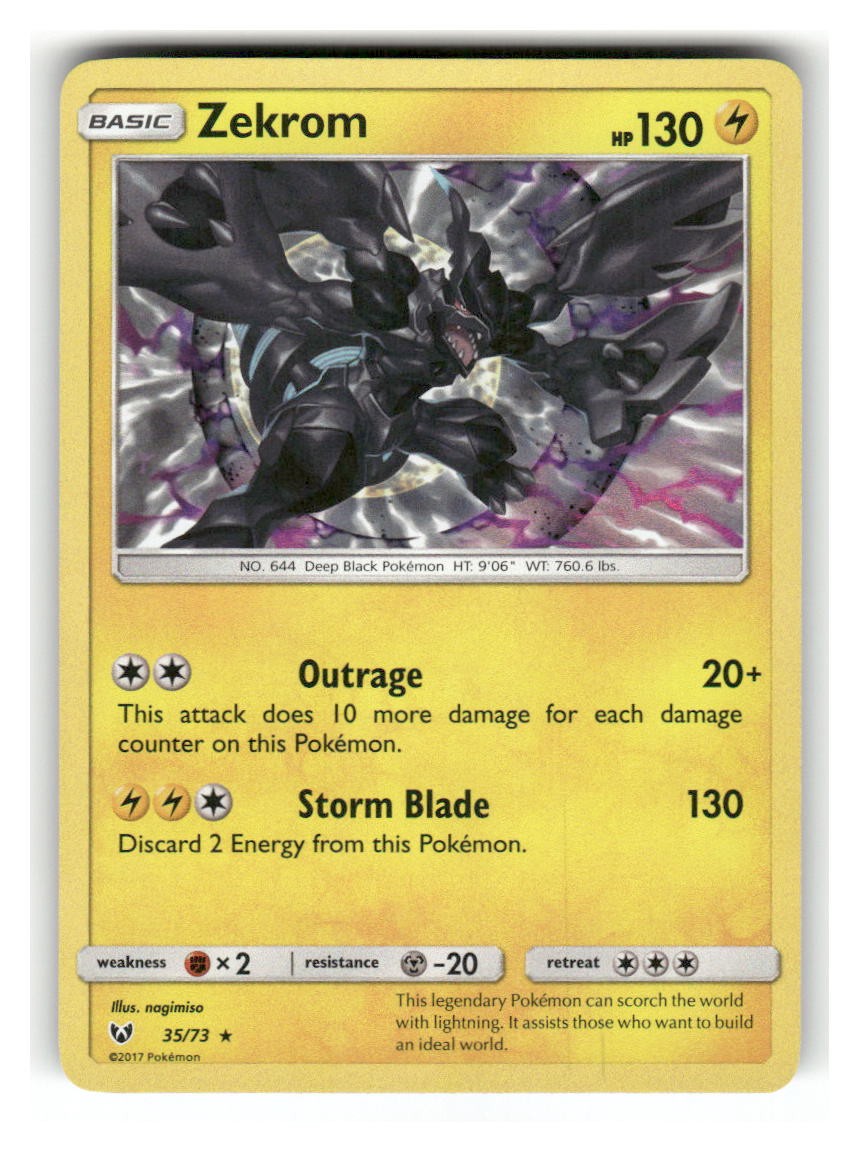 Zekrom 35/73 Holo Rare Shining Legends Pokemon Holo Near Mint