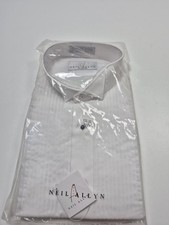 Neil Allyn Dress Shirt Mens XL 34/35 White French Cuff Tuxedo Long Sleeve