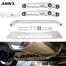 Silver Rear Lower Control Arm + Subframe Brace +Tie Bar for Honda Civic EG 92-95
