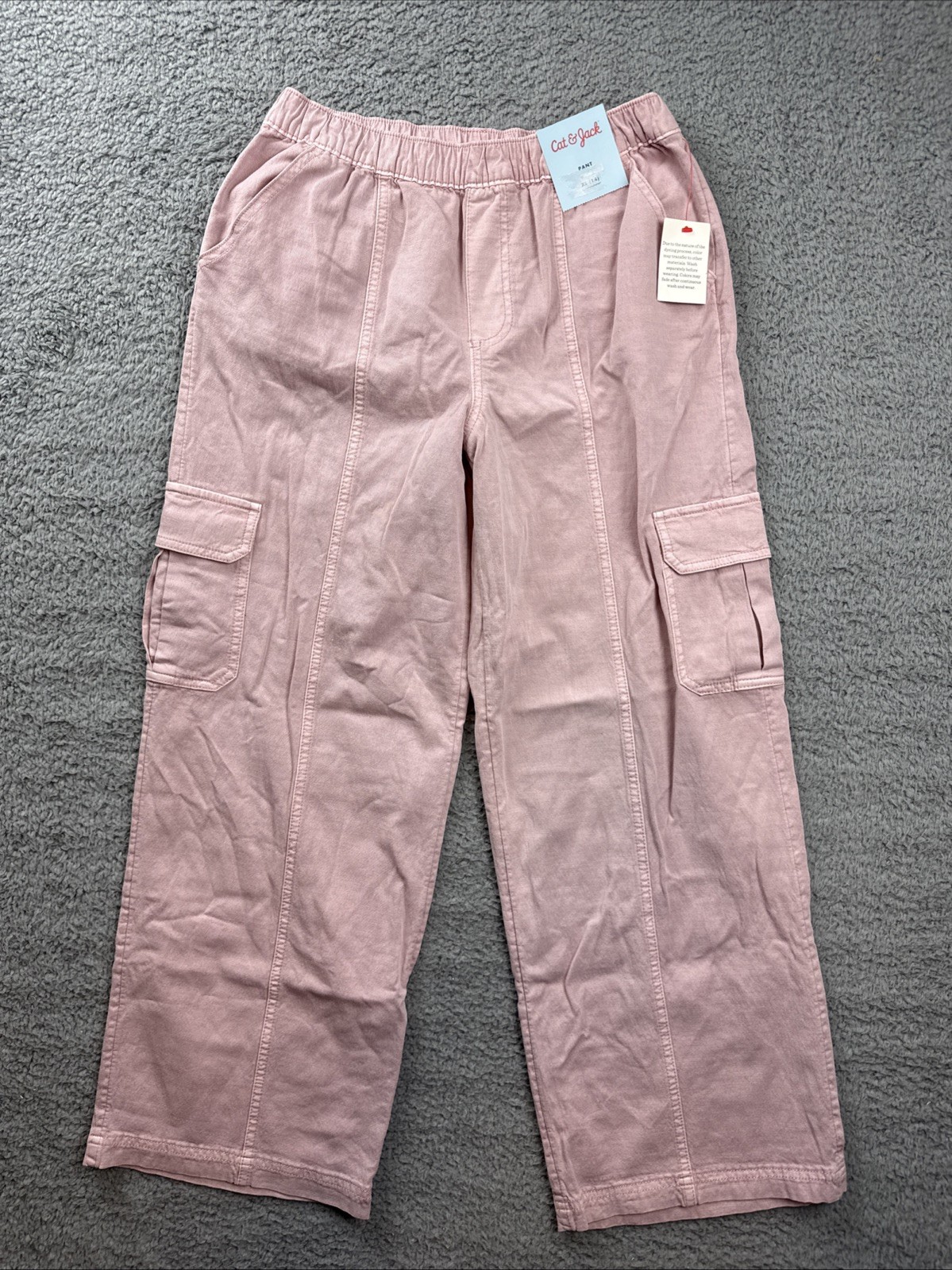 Cat & Jack Girls Youth XL 14 Light Mauve Pull on Wide Leg Ca