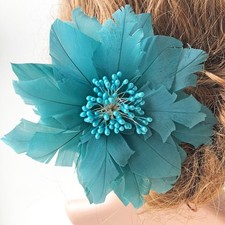Goose Feather Flower Millinery Hat Fascinator Headwear Bouquet Racing Ascot 5.5"