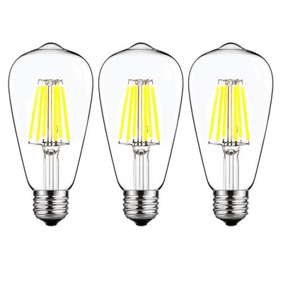 12V Edison Bulb 6W E26 12V LED Bulb Daylight 6000K 60W Equivalent, AC/DC 12V 24V