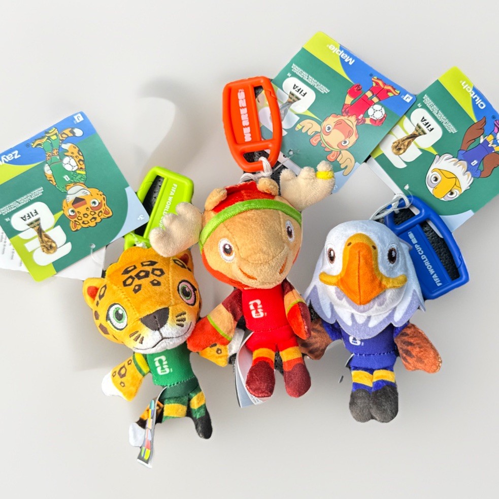 Jazwares FIFA World Cup 2026 Mascots 3-Pack Plush Bag Clip