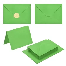 50Pack Grass Green 4x6 Envelopes, A6 Envelopes with Cards Stickers