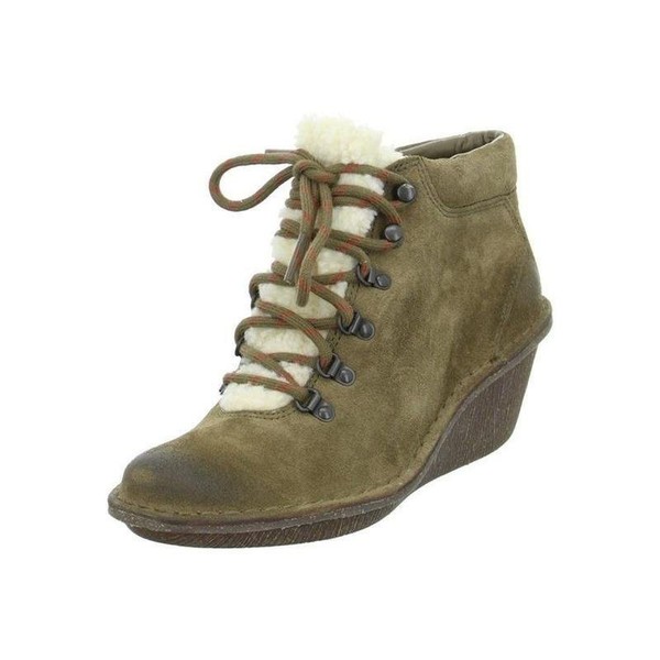 Women Clarks Boots Beige Suede 37 #7AG0