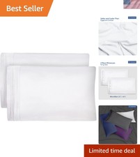 King Size Pillowcases Set of 2 - Envelope Closure, Machine Washable