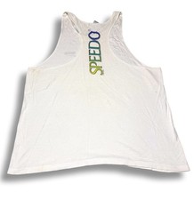 Speedo Tank Top Spell Out Mens XL Ribbed White Made In The USA Vintage 1996