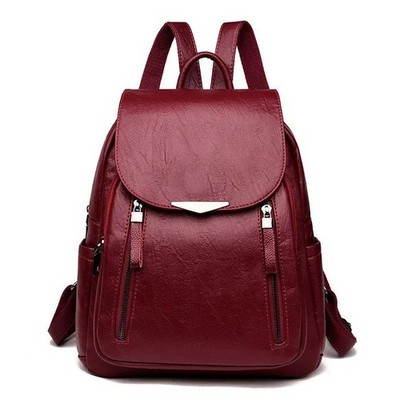 Anti-theft Soft Leather Backpack Women Vintage Shoulder Bag Ladies High Capacity