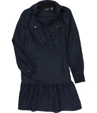 Ralph Lauren Womens Belted Mini Dress, navy, 14