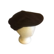 Weatherproof Wool Blend Flat Cap With Viscose Polyester Lining Size M Brown