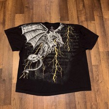Liquid Blue Dragon Lightning Graphic T-Shirt ...