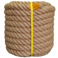 Twisted Manila Rope Natural Jute 1.5 Inch x 50 Feet Thick Hemp Rope for Docks
