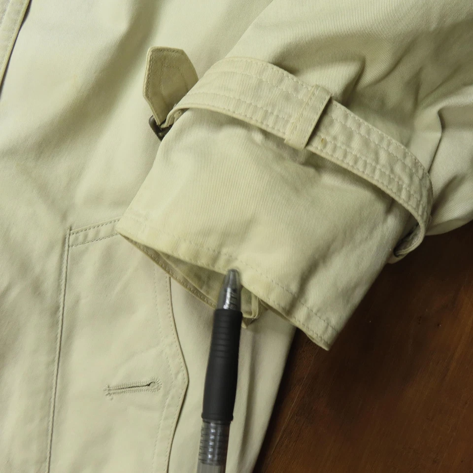 Gabardina Hugo Boss Para Hombre Grande Beige Doble Pecho Cinturón Forrado Chaqueta de Lluvia Foto 3 de 4