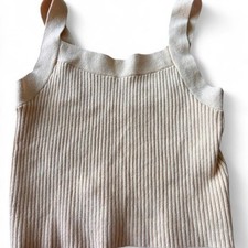 Abercrombie Fitch HoneyMustard color- ribbed tank top size Large croptop