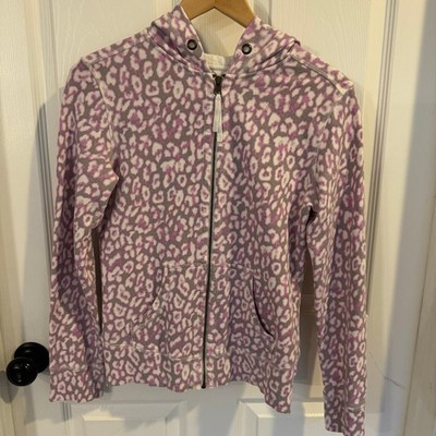 lucy The North Face Women s Purple Leopard Art Fitted Hoodie Size Medium