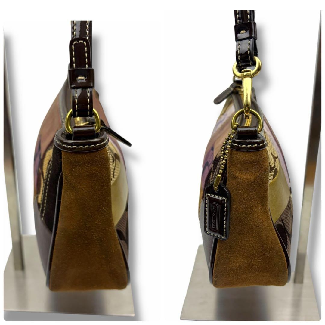 COACH Patchwork All-Over Pattern Leather Handbag … - image 8