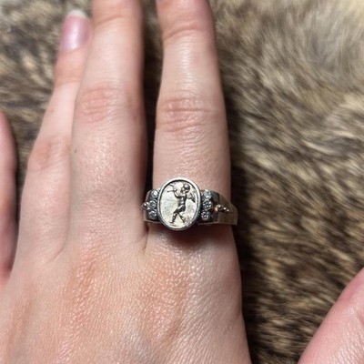 Stunning sterling silver SeidenGang cubic zirconium angel ring Size 8.75
