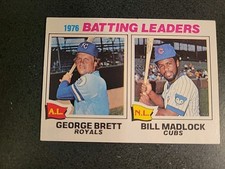 6 Old Vintage Mint George Brett Baseball Cards plus a printed autographed card