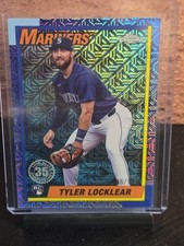 2025 Topps Chrome 1990 Aqua Mojo Refractor Tyler Locklear RC Mariners /199