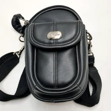 View Black Camera Bag Case Double Zipper Shoulder Strap Belt Loop Compact 8”
