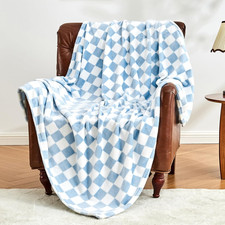 Checkered Blanket Flannel Throw Blankets Soft Cozy Checkered Grid Print Chessbo
