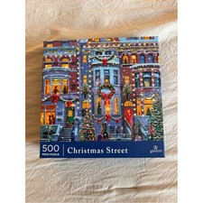 Galison CHRISTMAS STREET 500-Piece Jigsaw Puzzle Art: Mclindon