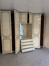 Vintage Wardrobe Chest Drawers and Dressing Table