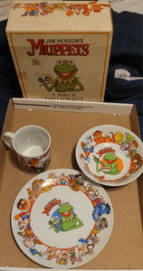 Sigma the tastesetter Muppets Kermit Kids 3pc Ceramic Set Microwave Safe