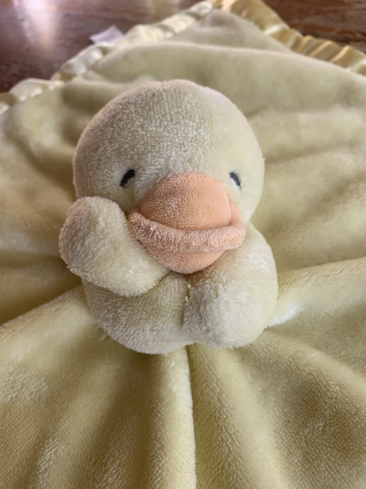 Manta de seguridad para bebé de felpa satinada terciopelo pato amarillo Carters juguete Lovey Foto 2 de 4