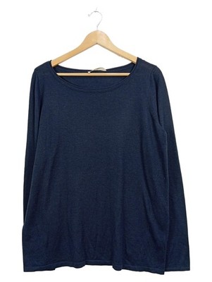 Esprit Damen Pullover Langarm Basic Blau Baumwolle Gr. 42 XL