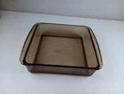 Vintage Pyrex 222 Square Baking Dish 2QT Casserole Amber Brown Glass  USA