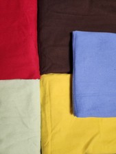 5 1 Yard Cut FLANNEL SOLIDS Red, Brown, Lt Green, Yellow Lt Blue Cotton Fabric