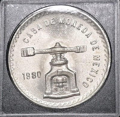1980 Pre Libertad Mexico 1 Oz Silver One Onza 0.925 AU/BU 33.6 Grams