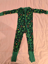Little Sleepies Green Shamrock Bamboo Zip Sle...