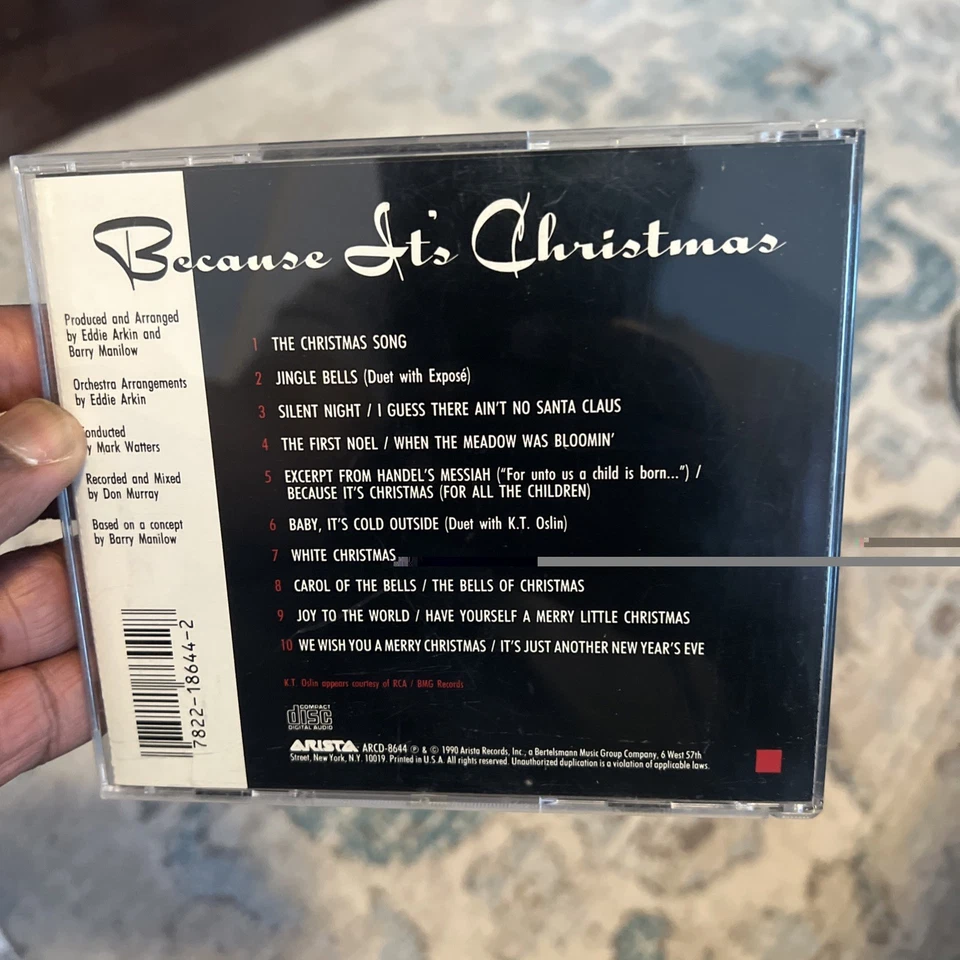 Barry Manilow Because It's Christmas 1990 Arista Records Foto 2 de 3