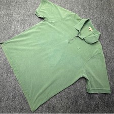 Burberry London Mens XXL Green Polo Shirt Cotton Check Placket Logo