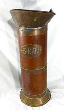 5 Kan Vintage Hammered, Copper  Brass Umbrella Scuttle Umbrella Stand Patina