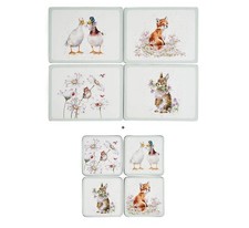 Pimpernel Wrendale Wildflowers, Set of 4 Placemats & 4 Coasters