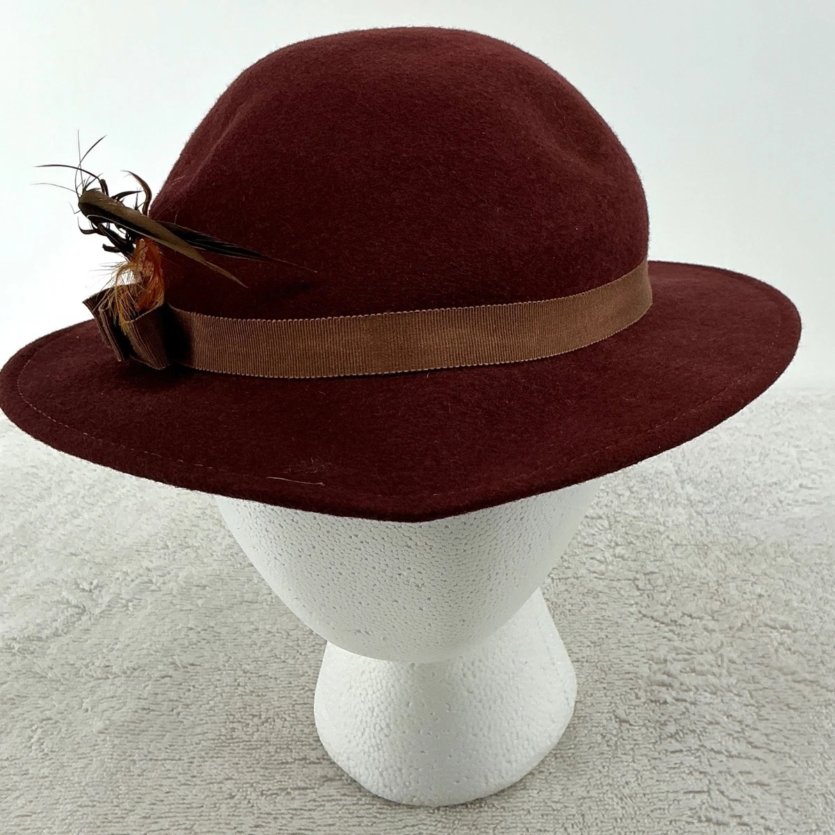 Geo W. Bellman Peachfelt Wool Hat made is USA Cloche Red 100% Wool Vintage Hats for Women for sale | eBay main image 4