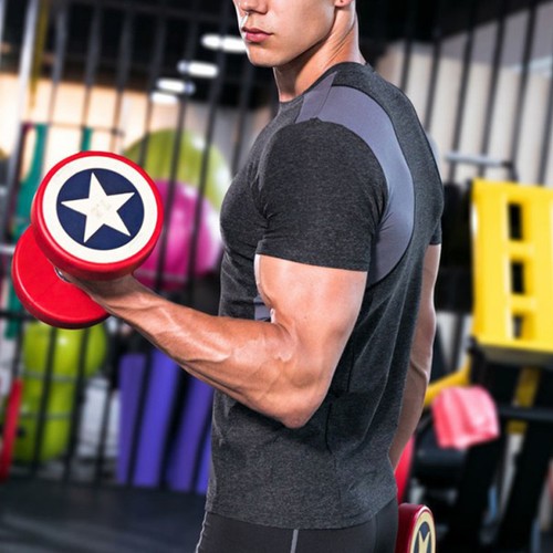 Men's Slim Fit Muscle Bodybuilding Tops Gym Fitness Workout Sports T-Shirts Tee - Picture 6 of 20