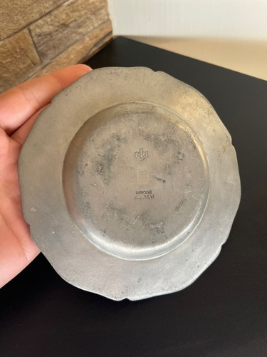 Vintage French Plate Silver 18th Century plate Pewter 5.9" Round⭐ - Picture 5 of 6