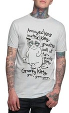 Grumpy Cat Para Hombres Grumpy Kitty Annoyed Kitty Grr Grr Camisa Gris Nueva XS