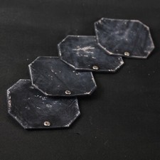 Distressed Leather Coasters set. Octagonal 4 inches. Black