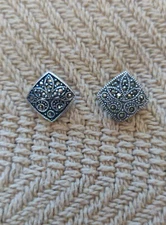 Sterling Silver marcasite stud earrings Thailand FAS 