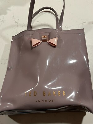 Ted Baker London Tote Bag Smoky Pink With Bow PVC Never