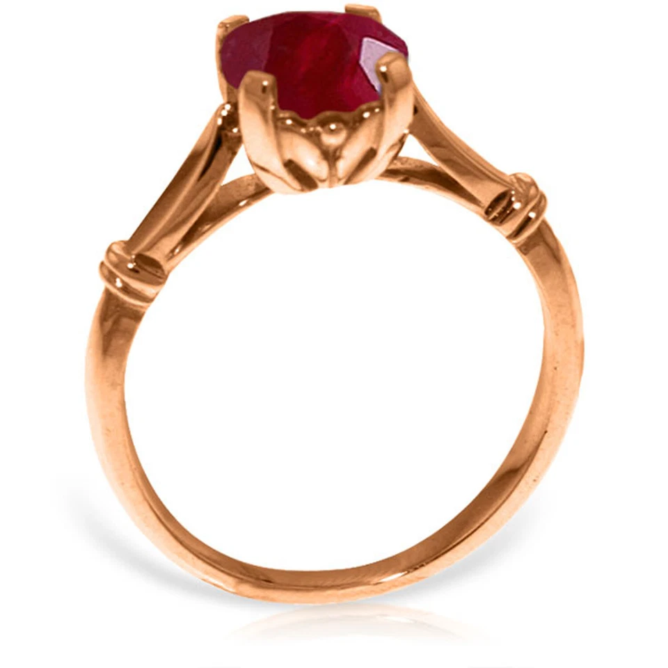 14K. 天然红宝石纯金单色戒指 — 第 3/4 张图片
