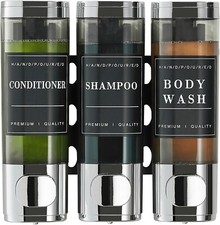 Dispensador De Jabon Triple Para Pared acondicionador y gel de ducha champ NEW