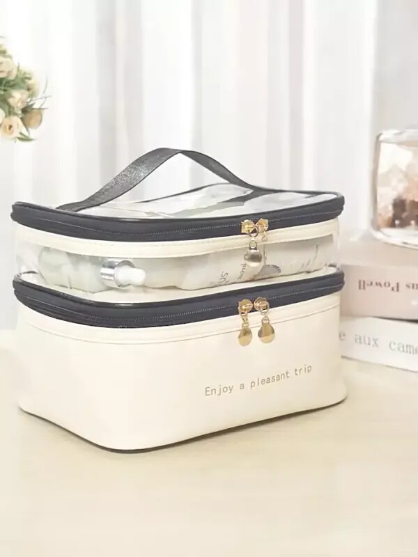 Large Waterproof Travel Makeup Bag for Women - Cosmetic Toiletry Organizer Case  -image