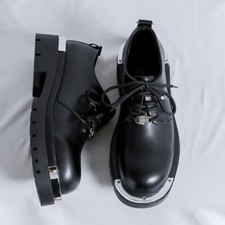 British Mens Lace Up Formal Dress Business Round Toe Thicken Soled Wedding Shoes