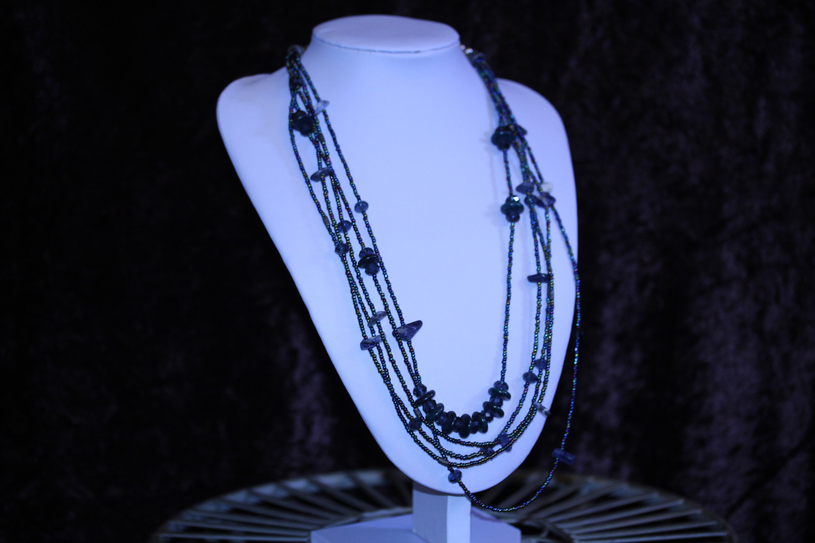 Vintage Beautiful Multiple Layer Different Blue G… - image 2